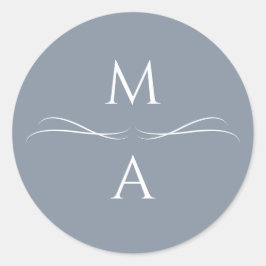 Minimalistische, moderne, einfache, robuste blaue  runder aufkleber