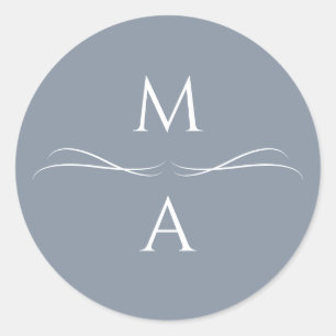 Minimalistische, moderne, einfache, robuste blaue  runder aufkleber