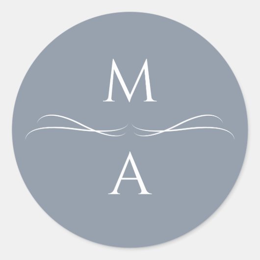 Minimalistische, moderne, einfache, robuste blaue runder aufkleber (Vorderseite)