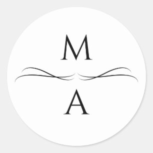 Minimalistische, moderne, einfache Schwarz-Weiß-In Runder Aufkleber