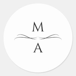 Minimalistische, moderne, einfache Schwarz-Weiß-In Runder Aufkleber