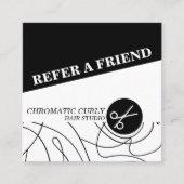 Minimalistische, moderne, einfache Schwarzweiß-Lin Empfehlungskarte (Vorderseite)