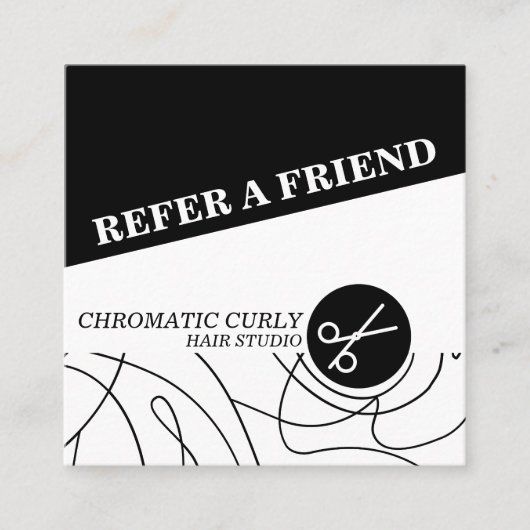 Minimalistische, moderne, einfache Schwarzweiß-Lin Empfehlungskarte (Vorderseite)