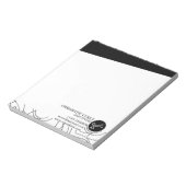 Minimalistische, moderne, einfache Schwarzweiß-Lin Notizblock (Rotiert)