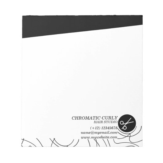 Minimalistische, moderne, einfache Schwarzweiß-Lin Notizblock (Vorderseite)