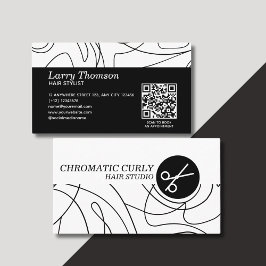 Minimalistische, moderne, einfache Schwarzweiß-Lin Visitenkarte