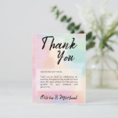 Minimalistische moderne, einfache Script-Watercolo Dankeskarte (Stehend Vorderseite)