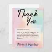 Minimalistische moderne, einfache Script-Watercolo Dankeskarte (Vorne/Hinten)