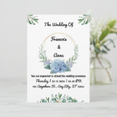 Minimalistische, moderne Einladungen für Hochzeite (Stehend Vorderseite)