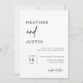 Minimalistische, moderne Einladungen für Hochzeite (Vorderseite)