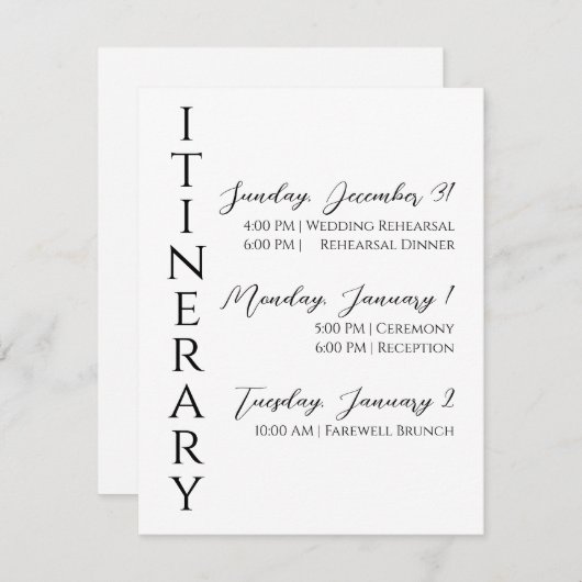 Minimalistische moderne Einschlusskarte Begleitkarte (Vorne/Hinten)