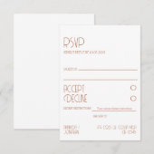 Minimalistische moderne Elegance Wedding RSVP Card Karte (Vorne/Hinten)