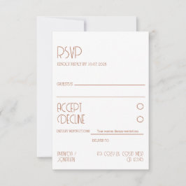 Minimalistische moderne Elegance Wedding RSVP Card Karte