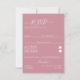 Minimalistische moderne Elegance Wedding RSVP Card Karte