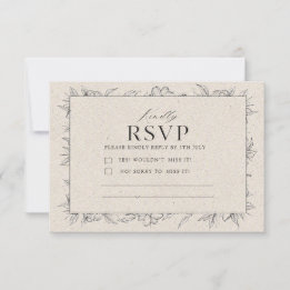 Minimalistische moderne elegante cremefarbene saub RSVP karte