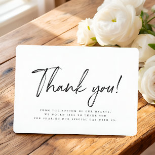Minimalistische moderne elegante einfache Hochzeit Dankeskarte