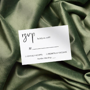 Minimalistische moderne elegante einfache RSVP-Kar RSVP Karte