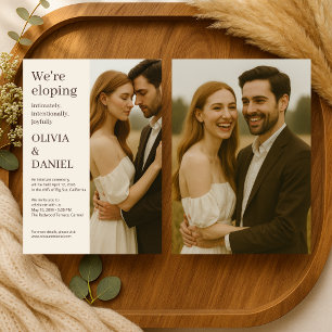 Minimalistische moderne elegante Elopement-Foto-Ho Einladung