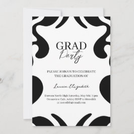 Minimalistische moderne elegante Foto-Abschlussfei Einladung