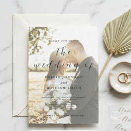 Minimalistische Moderne Elegante Foto Hochzeit Einladung