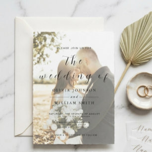 Minimalistische Moderne Elegante Foto Hochzeit Einladung