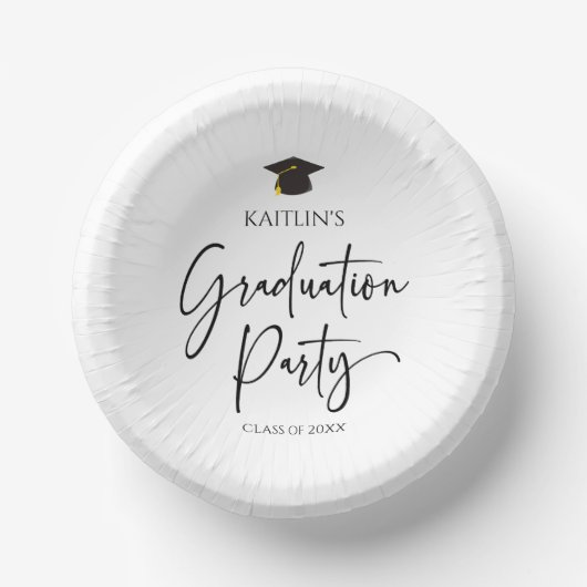 Minimalistische Moderne Elegante Graduierungsparty Pappteller (Vorderseite)