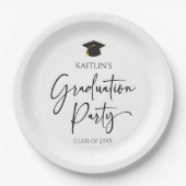 Minimalistische Moderne Elegante Graduierungsparty Pappteller (Vorderseite)