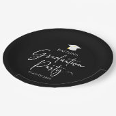 Minimalistische Moderne Elegante Graduierungsparty Pappteller (Schrägansicht)