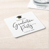 Minimalistische Moderne Elegante Graduierungsparty Rechteckiger Pappuntersetzer (angewinkelt)