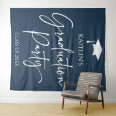 Minimalistische Moderne Elegante Graduierungsparty Wandteppich (Beispiel (Horizontal))