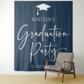 Minimalistische Moderne Elegante Graduierungsparty Wandteppich (Beispiel)