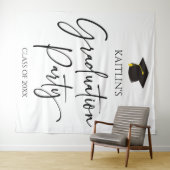 Minimalistische Moderne Elegante Graduierungsparty Wandteppich (Beispiel (Horizontal))