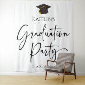 Minimalistische Moderne Elegante Graduierungsparty Wandteppich (Beispiel)