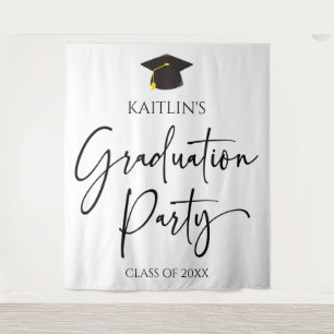 Minimalistische Moderne Elegante Graduierungsparty Wandteppich
