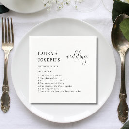 Minimalistische moderne Elegante Hochzeitspass Fak Serviette