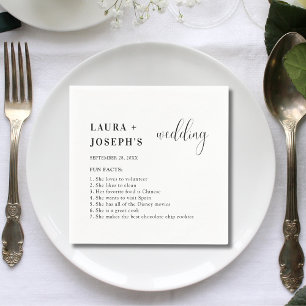 Minimalistische moderne Elegante Hochzeitspass Fak Serviette