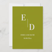 Minimalistische moderne, elegante Mongram-Hochzeit Save The Date (Vorderseite)