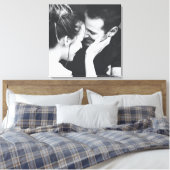 Minimalistische moderne elegante quadratische Foto Leinwanddruck (Insitu (Schlafzimmer))