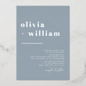 Minimalistische moderne, elegante Rotzkleider Folieneinladung (Vorderseite)