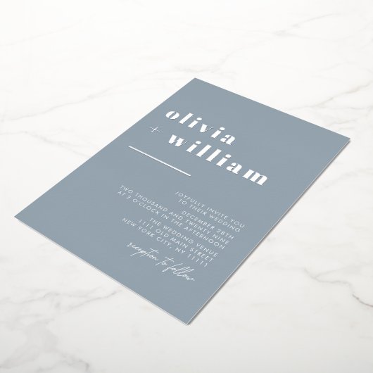 Minimalistische moderne, elegante Rotzkleider Folieneinladung (Gedreht)