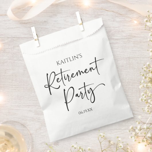 Minimalistische moderne elegante Ruhestandsfeier Geschenktütchen (Ausgeschnitten)