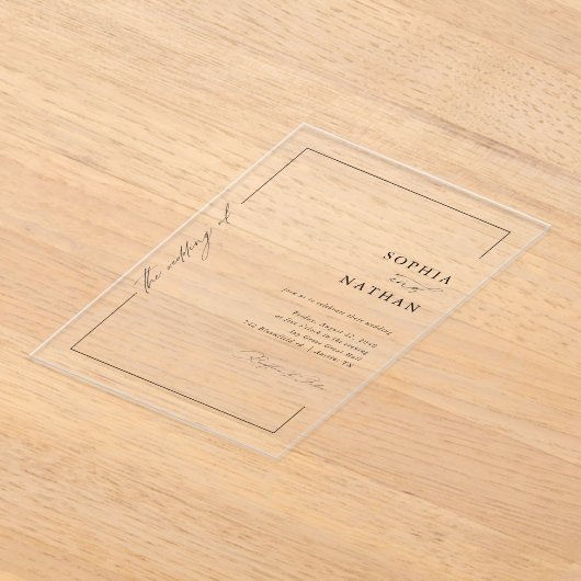 Minimalistische moderne, elegante Script Luxury We Acryleinladungen (Ablage )