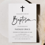 Minimalistische moderne elegante Script-Taufe Einladung