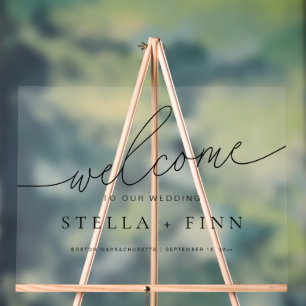 Minimalistische moderne elegante Skript Willkommen Acrylschild