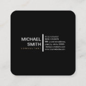 Minimalistische Moderne Elegante Tan & Black Quadratische Visitenkarte (Rückseite)