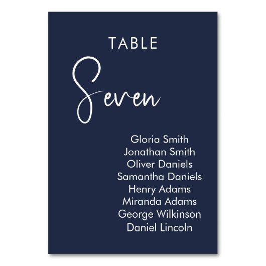 Minimalistische, moderne, elegante Tischnummer (Vorderseite)