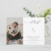 Minimalistische Moderne, endlich kalligrafisch Save The Date (Stehend Vorderseite)