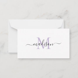 Minimalistische moderne feminine Monogramm-Schrift Mitteilungskarte