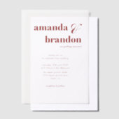 Minimalistische moderne, fette SkriptWedding Pergament Einladungen (Versetzt)