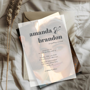 Minimalistische moderne, fette SkriptWedding Pergament Einladungen
